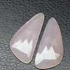 Natural Rose Pink Chalcedony Fancy Rose Cut Gemstone Pair Sold per 1 pair & Sizes 38mm x 17mm approx. Chalcedony is a cryptocrystalline variety of quartz. Comes in many colors such as blue, pink, aqua. Also known to lower negative energy for healing purposes. 